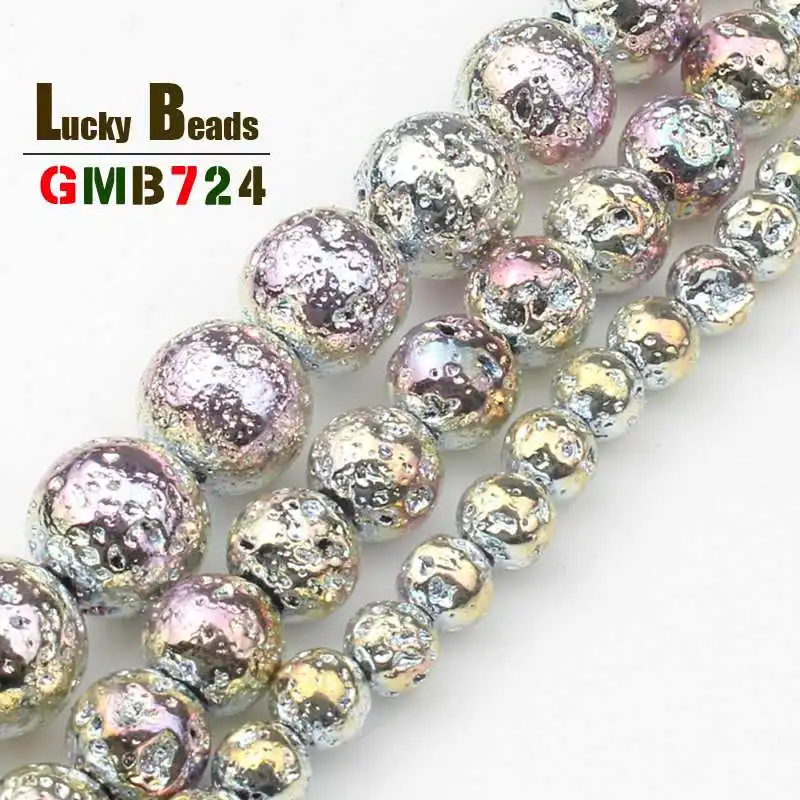 Natural Stone Beads Light Colorful Round Volcanic Lava Spacer Beads For Jewelry Making DIY Bracelet Necklace 15inches 4/6/8/10mm
Natural Stone Beads Light Colorful Round Volcanic Lava Spacer Beads For Jewelry Making DIY Bracelet Necklace 15inches 4/6/8/10mm