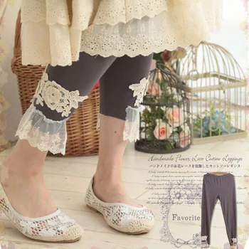 Spring Mori Girl Sweet Lace Leggings Women Harajuku Cotton Elastic Cotton Slim Knitting Lace Female Kawaii Soft Leggings A094
Spring Mori Girl Sweet Lace Leggings Women Harajuku Cotton Elastic Cotton Slim Knitting Lace Female Kawaii Soft Leggings A094