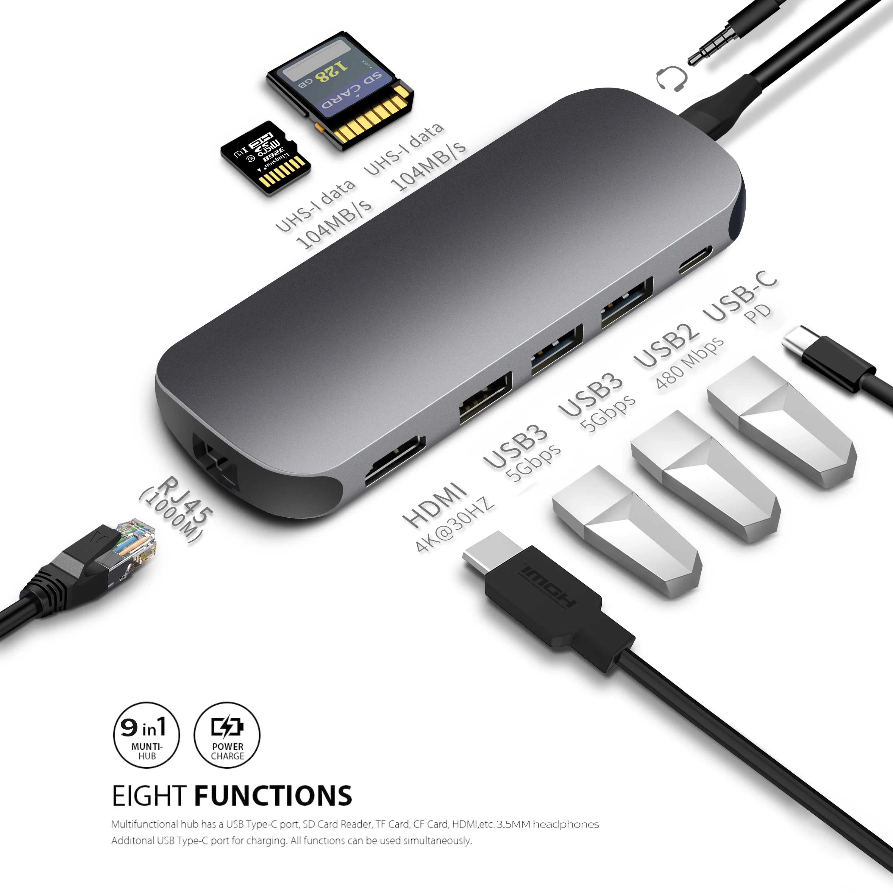 LTGEM USB 3.0 5Gbps Type C to HDMI VGA HUB Adapter For Macbook Pro Type C Converter
LTGEM USB 3.0 5Gbps Type C to HDMI VGA HUB Adapter For Macbook Pro Type C Converter