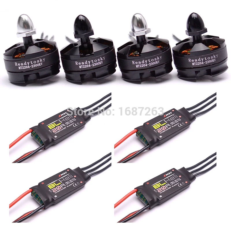 Readytosky MT2204 2204 2300KV Brushless Motor + 20A Simonk / BLHeli ESC for QAV-R 220 QAV-X Quadcopter
Readytosky MT2204 2204 2300KV Brushless Motor + 20A Simonk / BLHeli ESC for QAV-R 220 QAV-X Quadcopter