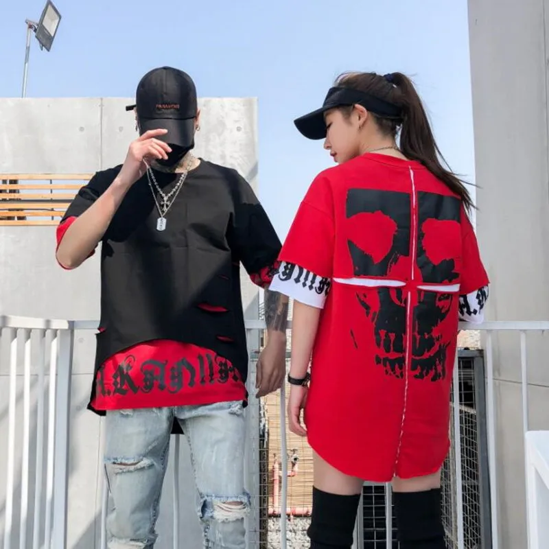 2019 Clown Life Fake Two Short sleeved T-shirts Loose Street Hip-hop sleeve Tops for Skull print fake pairshort sleeves couples
2019 Clown Life Fake Two Short sleeved T-shirts Loose Street Hip-hop sleeve Tops for Skull print fake pairshort sleeves couples