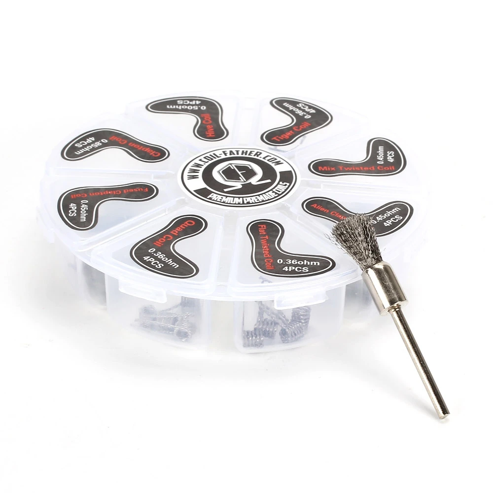Coil Father A1 8 in 1 Clapton Coils Quad Tiger Hive Alien Fused Mix Twisted Flat Twisted Coil For Elektronik Sigara DIY Tank
Coil Father A1 8 in 1 Clapton Coils Quad Tiger Hive Alien Fused Mix Twisted Flat Twisted Coil For Elektronik Sigara DIY Tank