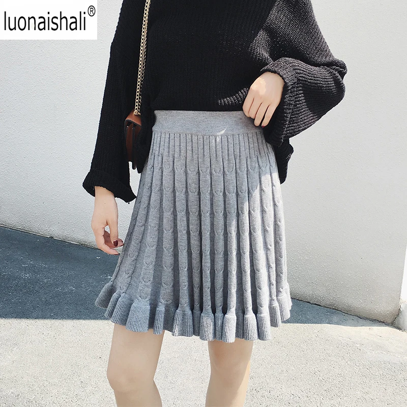 Womens Big Hem Pleated Mini Skirt 2018 Autumn Winter Knitted Skirt Solid Color Stretch High Waist Stringy Skirts
Womens Big Hem Pleated Mini Skirt 2018 Autumn Winter Knitted Skirt Solid Color Stretch High Waist Stringy Skirts