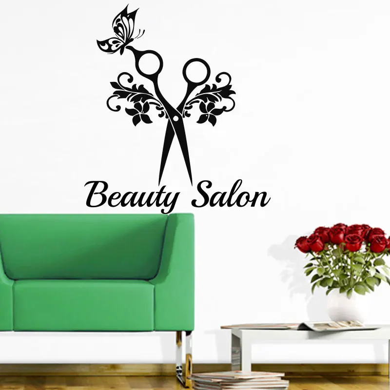 Hair Salon Wall Decal Haircut Scissors Flower Butterfly Hair Salon Wall Decoration Vinyl Applique Sticker Art Mural Decal MF04
Hair Salon Wall Decal Haircut Scissors Flower Butterfly Hair Salon Wall Decoration Vinyl Applique Sticker Art Mural Decal MF04