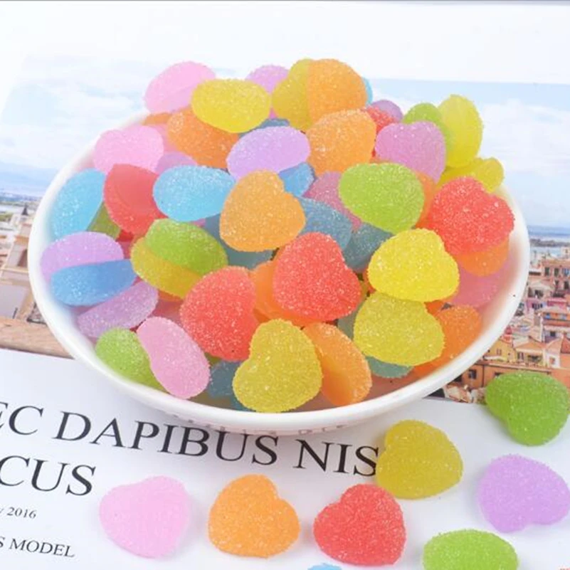 Tanduzi 100pcs Flatback Resin Cabochons Simulation Food Cute Heart Shaped QQ Gummy Candy DIY Dollhouse Miniature Deco Parts
Tanduzi 100pcs Flatback Resin Cabochons Simulation Food Cute Heart Shaped QQ Gummy Candy DIY Dollhouse Miniature Deco Parts