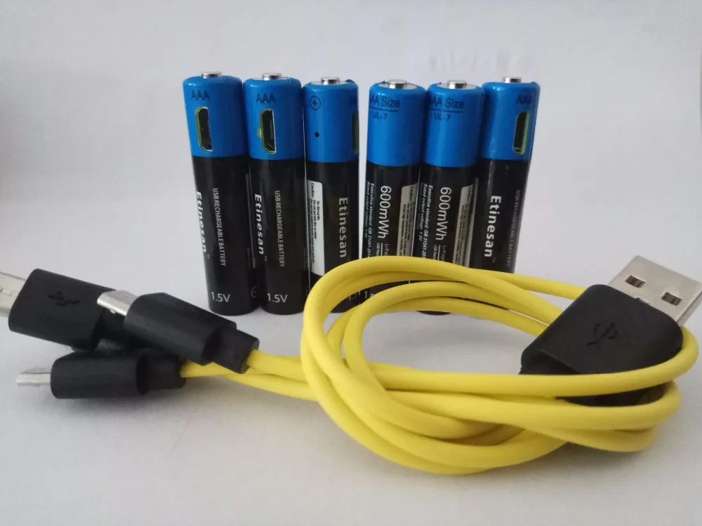 NEW product !6 pcs/lot Etinesan AAA 1.5V 600mwh li-polymer lithium li-ion rechargeable battery with USB Cable Toy flashlight
NEW product !6 pcs/lot Etinesan AAA 1.5V 600mwh li-polymer lithium li-ion rechargeable battery with USB Cable Toy flashlight