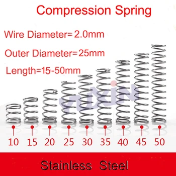 10pcs/Lot 2.0*25*15-50 Small Coil Compression Spring,Stainless Steel Springs,Small Spot Micro Compression Spring For 3D Printer
10pcs/Lot 2.0*25*15-50 Small Coil Compression Spring,Stainless Steel Springs,Small Spot Micro Compression Spring For 3D Printer