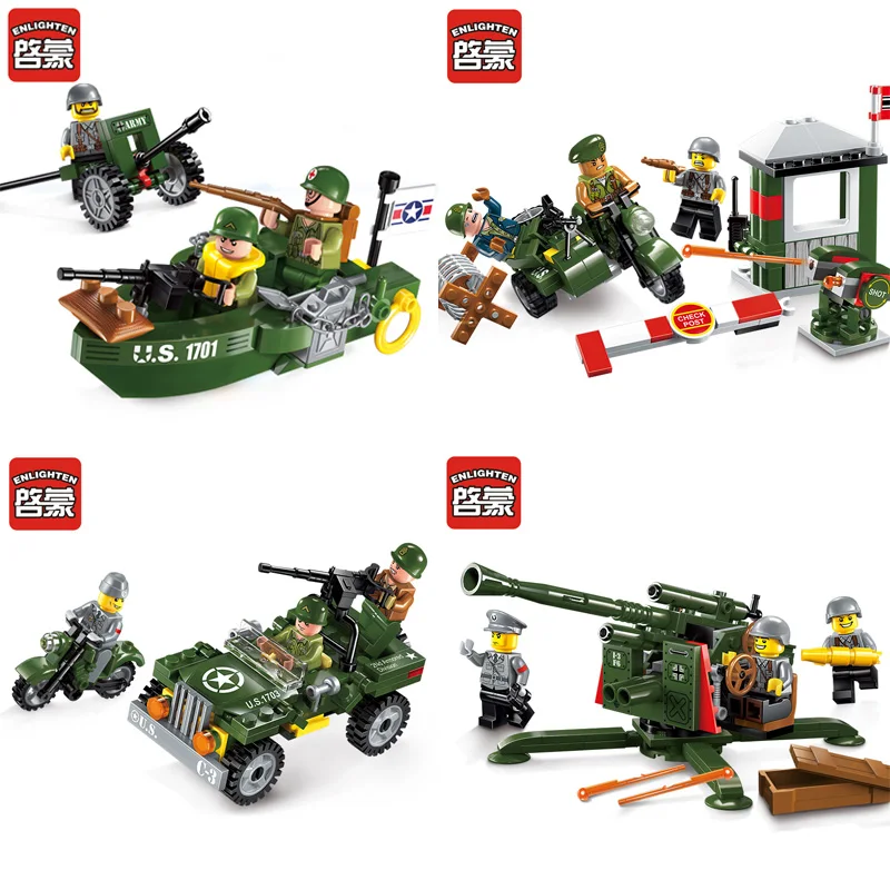 ENLIGHTEN WW2 Military Series Soviet Red Army US Soldiers German Waffen Building Figure Blocks Christmas Gift Bricks
ENLIGHTEN WW2 Military Series Soviet Red Army US Soldiers German Waffen Building Figure Blocks Christmas Gift Bricks