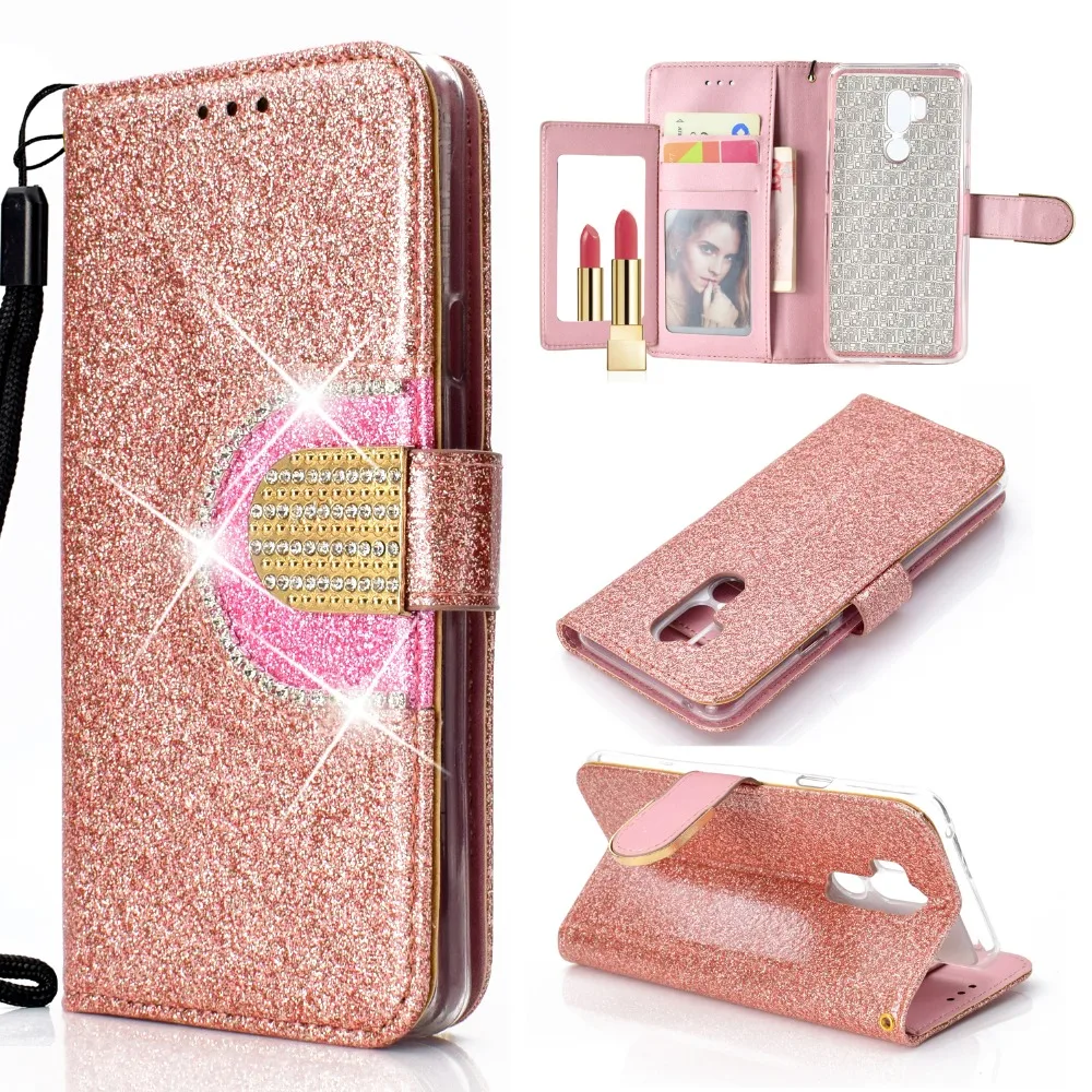 Glitter Glossy PU Leather Case for LG G7 Case Diamond Buckle Card Slots Magnetic Rhinestone Sparkle Phone Cover for LG G7
Glitter Glossy PU Leather Case for LG G7 Case Diamond Buckle Card Slots Magnetic Rhinestone Sparkle Phone Cover for LG G7