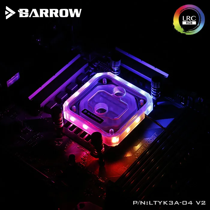 Barrow LTYK3A-04-V2, For RyzenAMD/AM4/AM3 CPU Water Blocks, LRC RGB v2 Acrylic Microcutting Microwaterway Water Cooling Block
Barrow LTYK3A-04-V2, For RyzenAMD/AM4/AM3 CPU Water Blocks, LRC RGB v2 Acrylic Microcutting Microwaterway Water Cooling Block