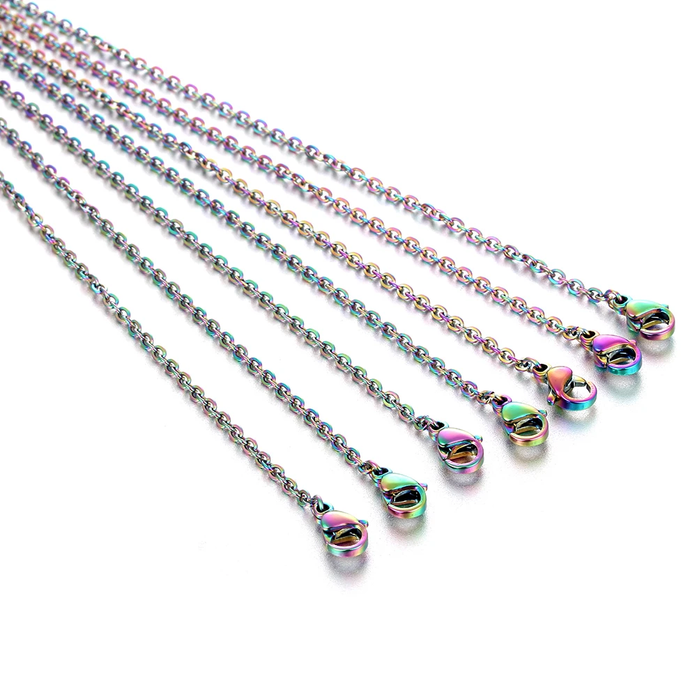 5pcs Rainbow Colored Stainless Steel Link Chain DIY Necklaces Jewelry Making 45cm & 50cm Chain with Lobster Clasp
5pcs Rainbow Colored Stainless Steel Link Chain DIY Necklaces Jewelry Making 45cm & 50cm Chain with Lobster Clasp