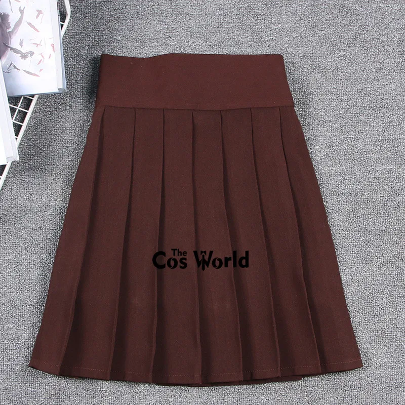 Damenmode High Waist Plissee Rock Schuluniform Karierter Rock elastischer Rock Cosplay Kostüm 38