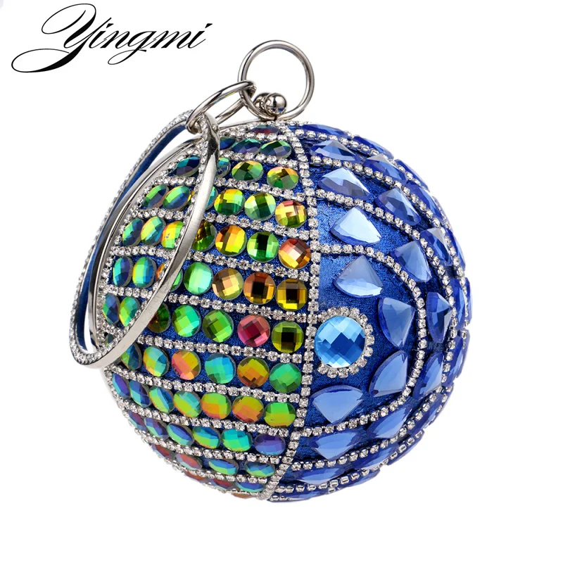 Barrel-shaped Fashion Round Shaped Women Evening Bags Beaded Wedding Party Dinnder Evening Bag/clutches Purse With Diamonds Bag 
Barrel-shaped Fashion Round Shaped Women Evening Bags Beaded Wedding Party Dinnder Evening Bag/clutches Purse With Diamonds Bag
