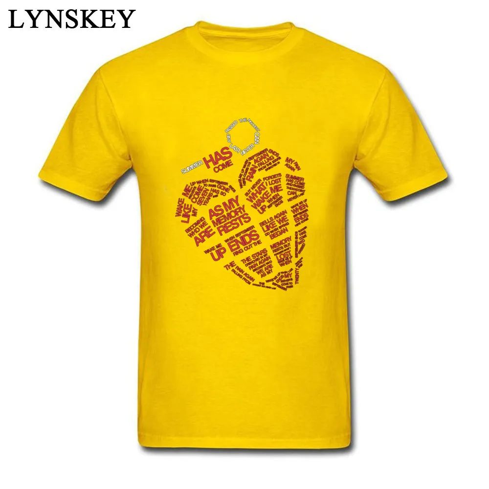 Pure Cotton Tops T Shirt Green Day 2017 Art for Men Printed T Shirt Crazy Designer Round Neck Short Sleeve Tee-Shirts yellow
