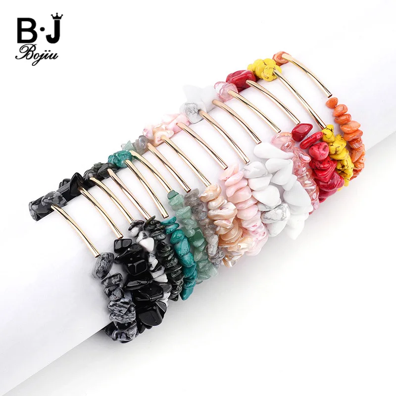 BOJIU Natural Irregular Stone Gold Tube Charm Bracelet For Women Shell Labradorite Quartz Coral Howlite Onyx Bracelet Gift BC261
BOJIU Natural Irregular Stone Gold Tube Charm Bracelet For Women Shell Labradorite Quartz Coral Howlite Onyx Bracelet Gift BC261