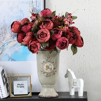 11 Branch / Bouquet Artificial flowers Peony Vivid Fake Silk Rose Bridal Wedding decor wreath gland for home
11 Branch / Bouquet Artificial flowers Peony Vivid Fake Silk Rose Bridal Wedding decor wreath gland for home