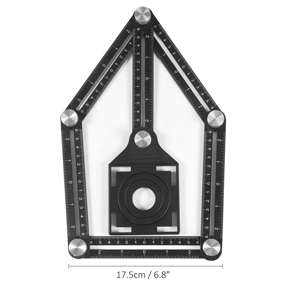 6 Folding Angle Ruler Measuring Tool for Woodworking Glass Ceramic Tile Saw Hole Locator Multi Template Rulers with Drill Guide
6 Folding Angle Ruler Measuring Tool for Woodworking Glass Ceramic Tile Saw Hole Locator Multi Template Rulers with Drill Guide