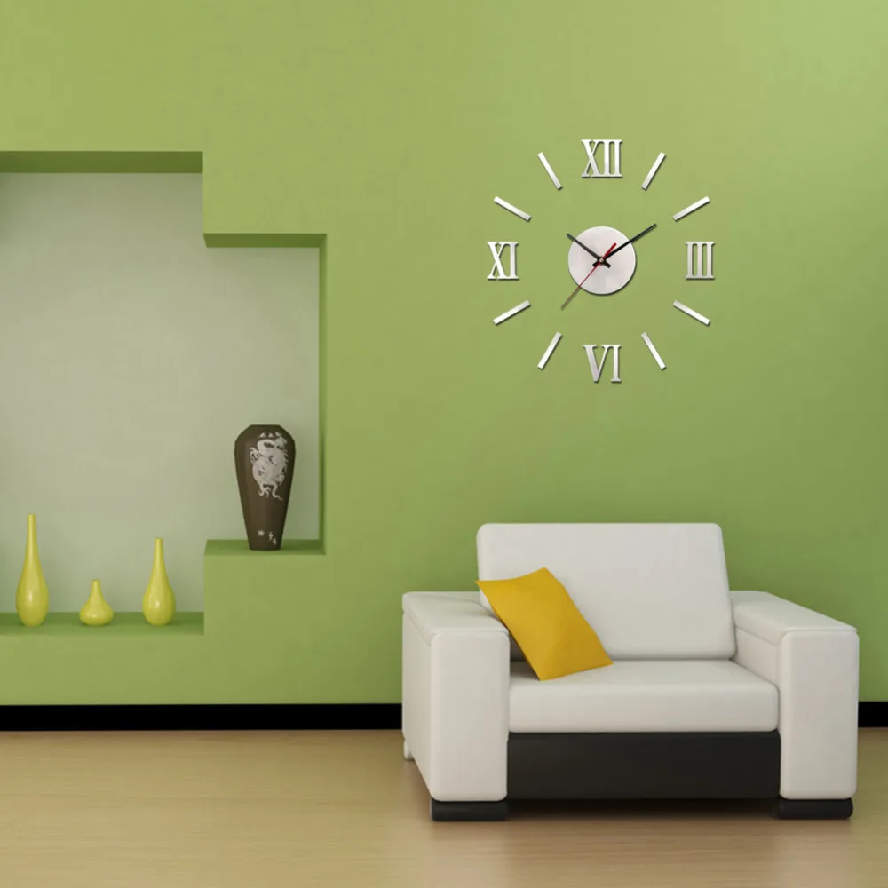 Metallic-Feeling 3D DIY Funny Wall Clock Stickers Modern Design Decorative Roman Numeral Analog Quartz Wall Clocks
Metallic-Feeling 3D DIY Funny Wall Clock Stickers Modern Design Decorative Roman Numeral Analog Quartz Wall Clocks