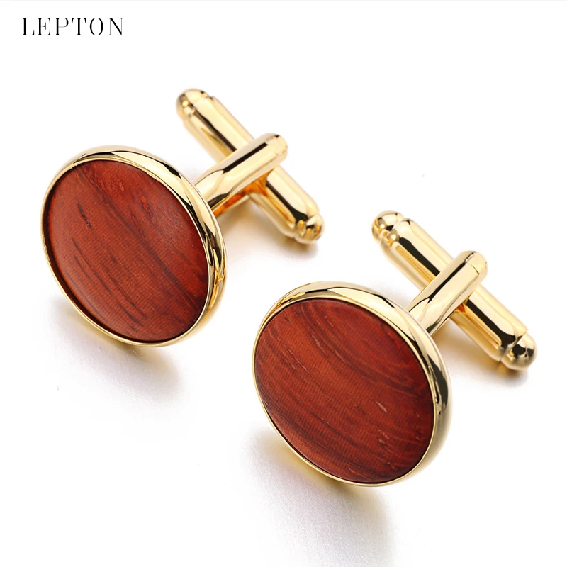 Lepton High Quality Round Wood Cufflinks tuxedo studs Sets Gold Color Plated Mens cuff links Formal Business wedding Jewelry 
Lepton High Quality Round Wood Cufflinks tuxedo studs Sets Gold Color Plated Mens cuff links Formal Business wedding Jewelry