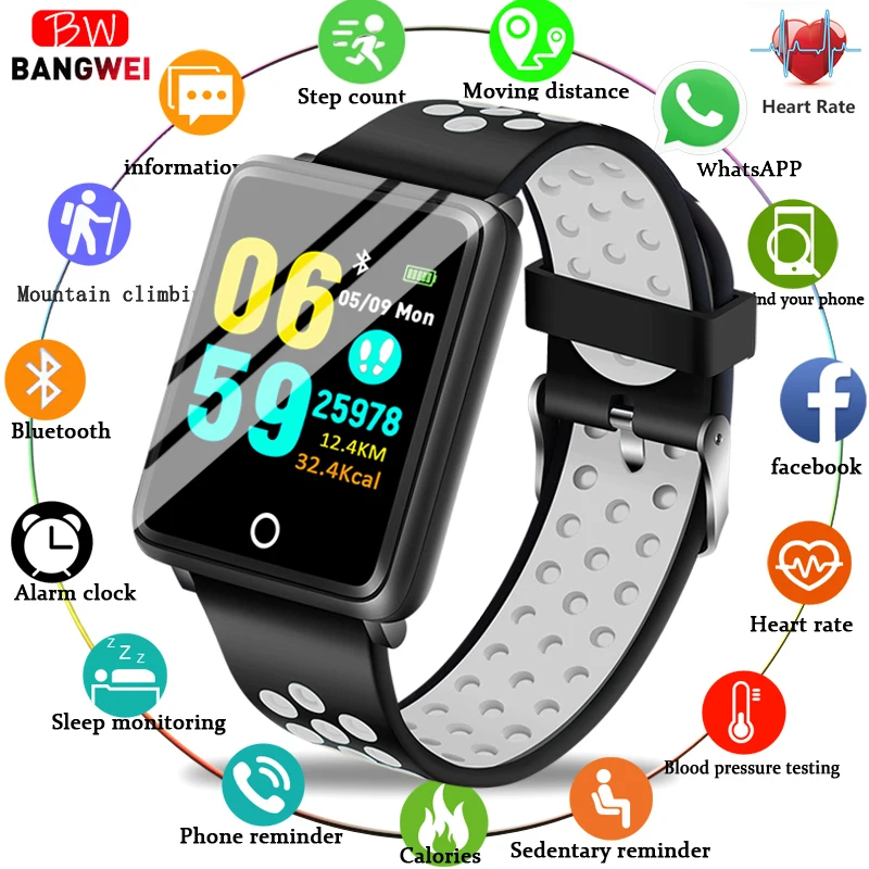 BANGWEI Fitness Smart Watch Heart Rate Blood Pressure Monitor Multi-sport Mode IP67 Waterproof Sport Smart Watch Men Women+Box
BANGWEI Fitness Smart Watch Heart Rate Blood Pressure Monitor Multi-sport Mode IP67 Waterproof Sport Smart Watch Men Women+Box