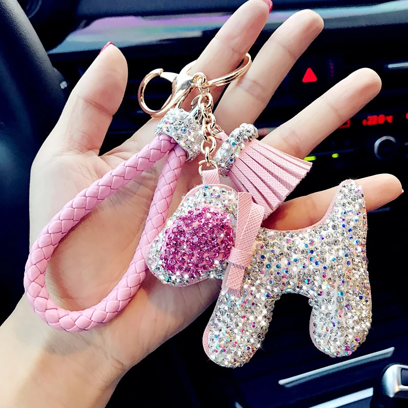 Cartoon Rhinestone Animal Dog Keychain Leather Tassel Crystal Braided Rope Keychain Car Key Ring Key Chains Bag Charm Pendant
Cartoon Rhinestone Animal Dog Keychain Leather Tassel Crystal Braided Rope Keychain Car Key Ring Key Chains Bag Charm Pendant