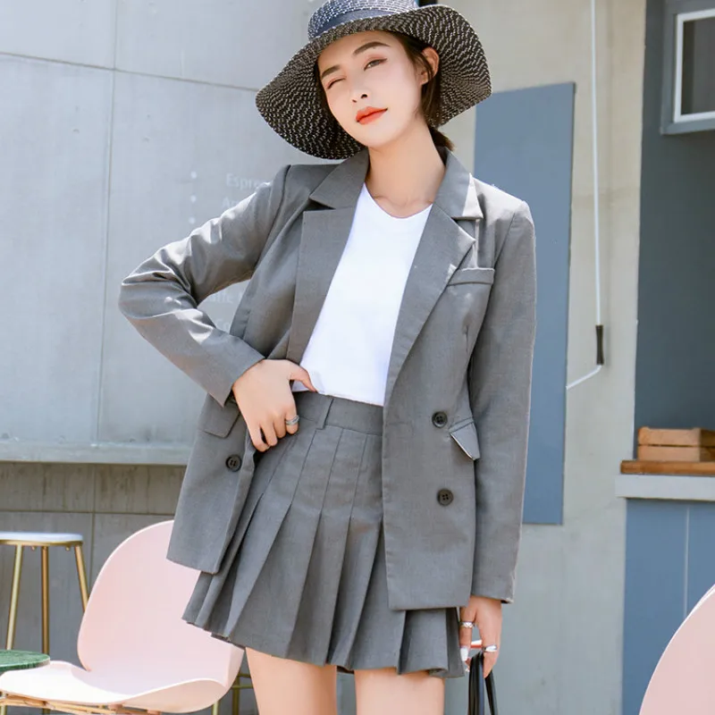 Neploe 2 Piece Outfits for Women Korean Sweet Double Breasted Long Sleeve Blazer+Elastic Waist Pleated Short Skirts 43758
Neploe 2 Piece Outfits for Women Korean Sweet Double Breasted Long Sleeve Blazer+Elastic Waist Pleated Short Skirts 43758