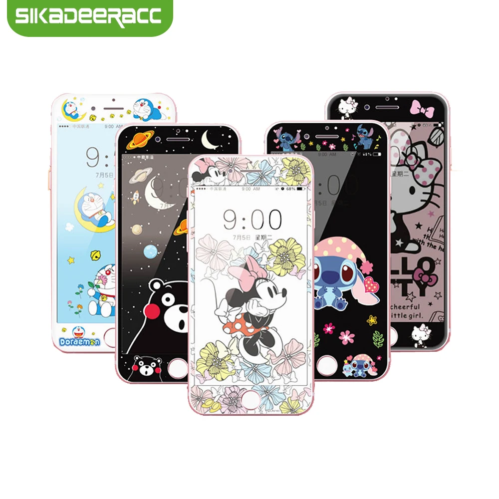 3D Carbon Fiber Cartoon Tempered Glass Film For iPhone 6 6s 7 8 Plus Kitty Doraemon Mouse Kumamon Protective Screen Protector
3D Carbon Fiber Cartoon Tempered Glass Film For iPhone 6 6s 7 8 Plus Kitty Doraemon Mouse Kumamon Protective Screen Protector