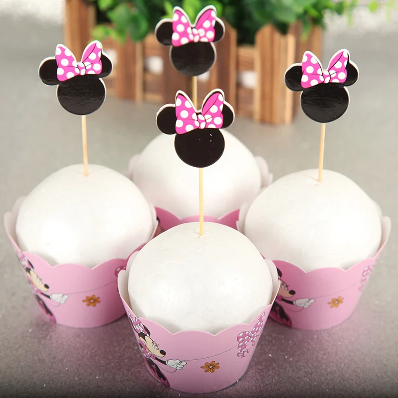 12pcs Wrappers + 12pcs Toppers Minnie Mouse Colored Paper Cupcake Cake Kids Birthday Party Decorations Supplies
12pcs Wrappers + 12pcs Toppers Minnie Mouse Colored Paper Cupcake Cake Kids Birthday Party Decorations Supplies