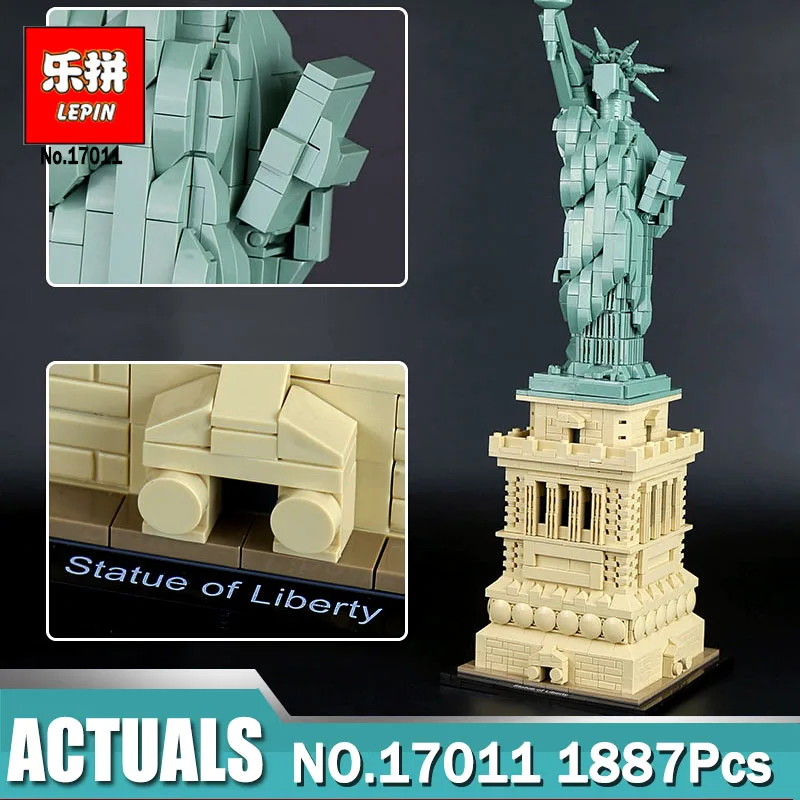 

Lepin Architecture 17011 Model compatible Legoing 21042 Statue of Liberty Set Building Blocks Bricks Toys For Children Gift