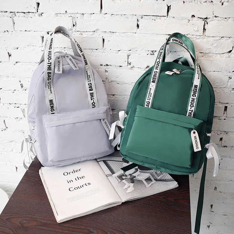 Menghuo Large Capacity Backpack Women Preppy School Bags For Teenagers Female Nylon Travel Bags Girls Bowknot Backpack Mochilas (54)