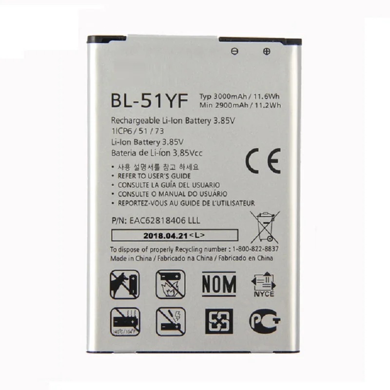 BL-51YF Battery for LG G4 H815 H811 H810 VS986 VS999 US991 LS991 F500 G Stylo F500 F500S F500L F500K
BL-51YF Battery for LG G4 H815 H811 H810 VS986 VS999 US991 LS991 F500 G Stylo F500 F500S F500L F500K