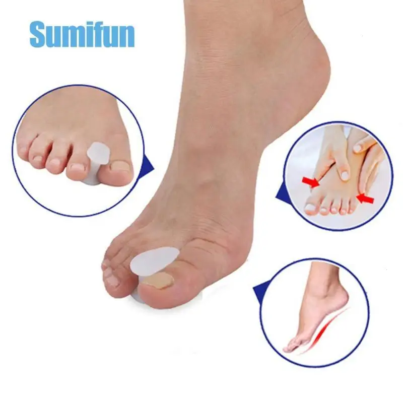 2 пары Силиконовые Toe Сепаратор большой палец Bone перекрытия разделения Уход за
