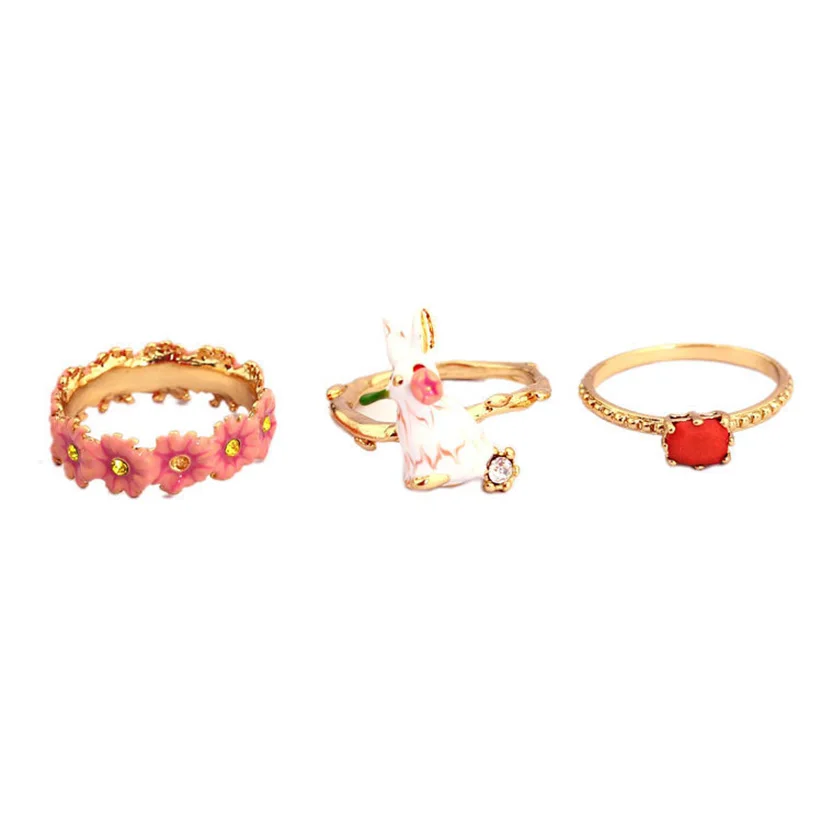 Juicy Grape New Arrivals Alice Series Small White Rabbit Crystal Three-Pieces Ring Set Party Woman Gilded Romantic Jewelry
Juicy Grape New Arrivals Alice Series Small White Rabbit Crystal Three-Pieces Ring Set Party Woman Gilded Romantic Jewelry