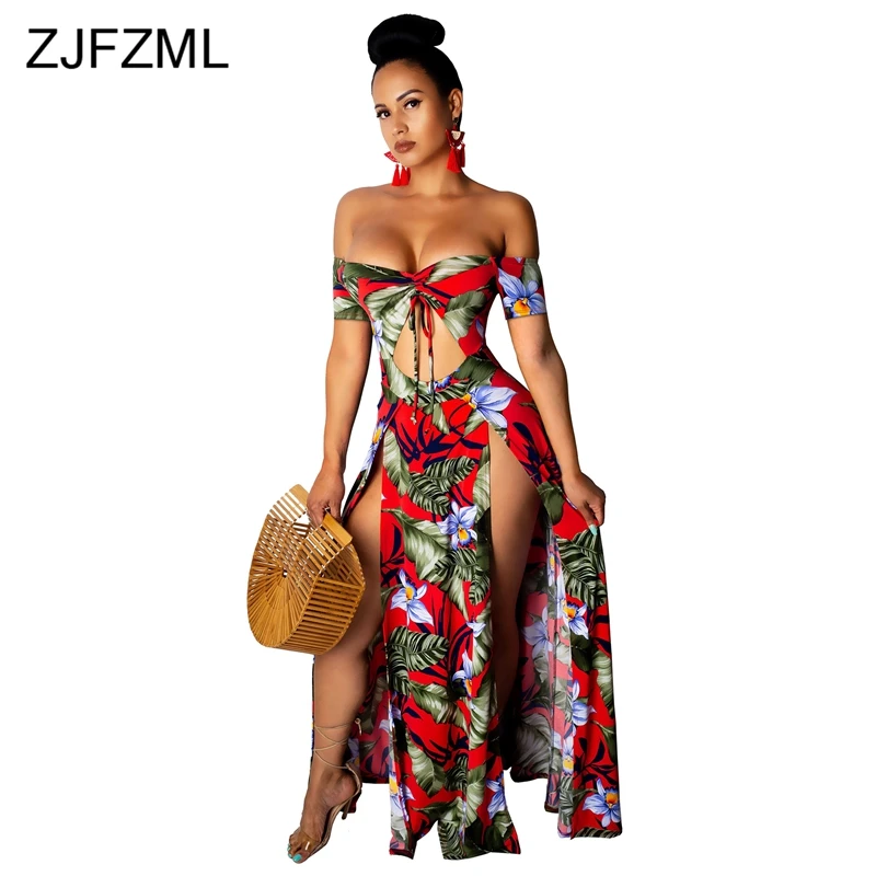 Flower Print Sexy Bohemian Dress Women Fashion High Split Hollow Out Floor-Length Dress Summer Off Shoulder Backless Beach Dress
Flower Print Sexy Bohemian Dress Women Fashion High Split Hollow Out Floor-Length Dress Summer Off Shoulder Backless Beach Dress