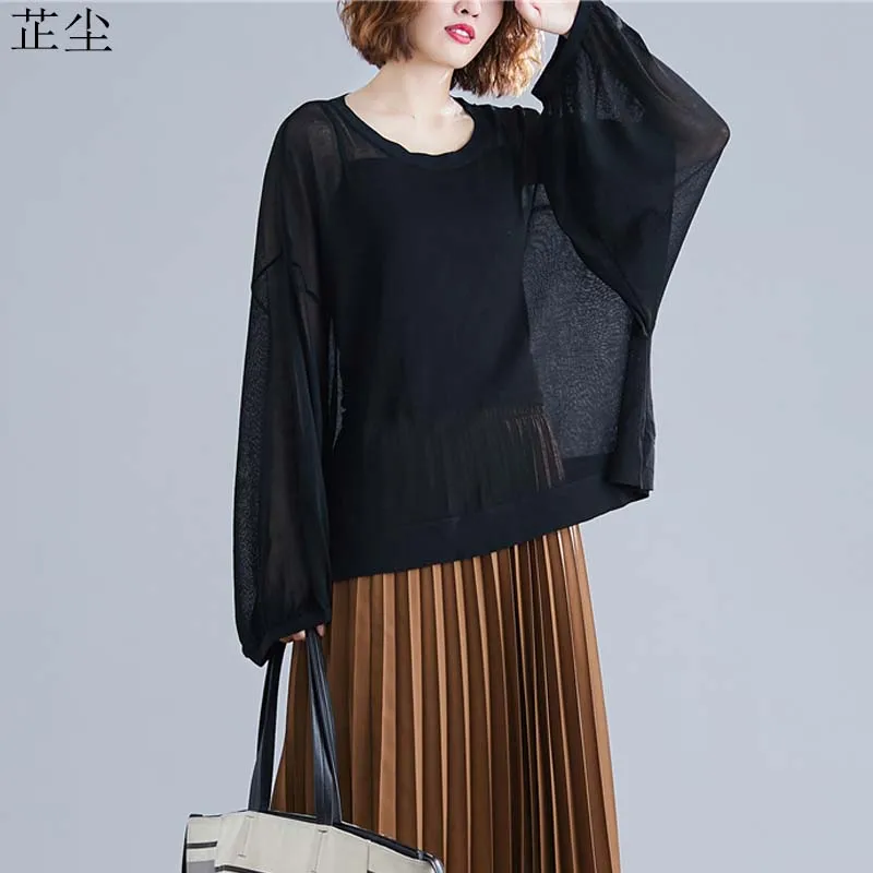 Long Sleeve Knit T Shirt Women Plus Size 4XL 5XL 6XL Vintage Cotton Mesh Top Big Size Ladies Loose Autumn Tee Shirt Femme 2019
Long Sleeve Knit T Shirt Women Plus Size 4XL 5XL 6XL Vintage Cotton Mesh Top Big Size Ladies Loose Autumn Tee Shirt Femme 2019