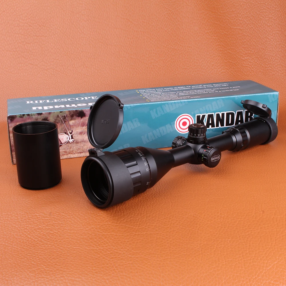 KANDAR 3-9X50AOE Tactical Riflescope Optical Sights RGB Mil-dot Wire Reticle Hunting Riflescope with Windage Elevation lock
KANDAR 3-9X50AOE Tactical Riflescope Optical Sights RGB Mil-dot Wire Reticle Hunting Riflescope with Windage Elevation lock