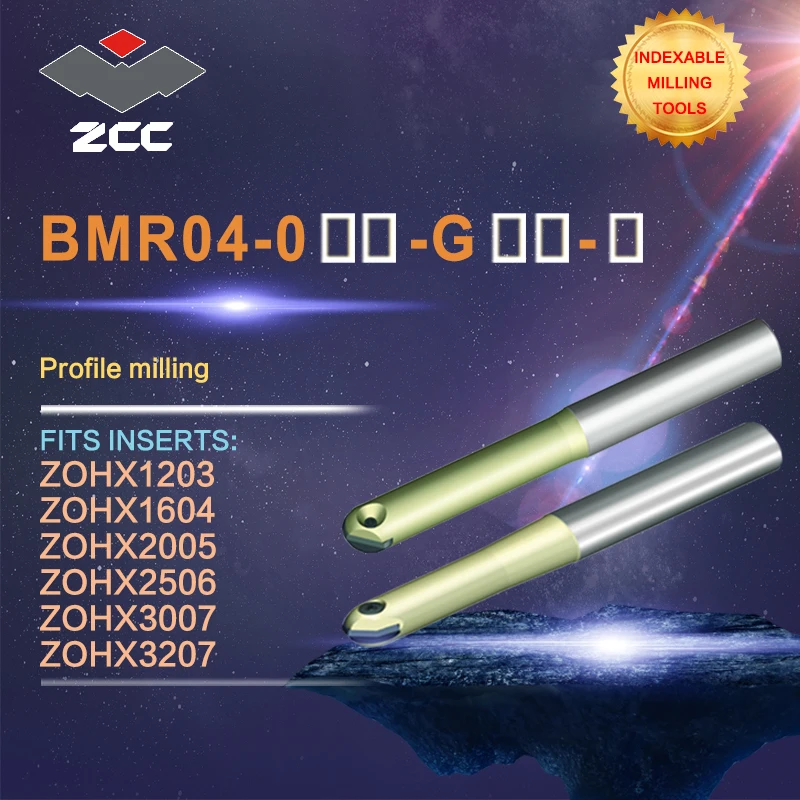 ZCC.CT profile milling cutters BMR04 high performance CNC lathe tools ball nose indexable milling tools straight shank
ZCC.CT profile milling cutters BMR04 high performance CNC lathe tools ball nose indexable milling tools straight shank