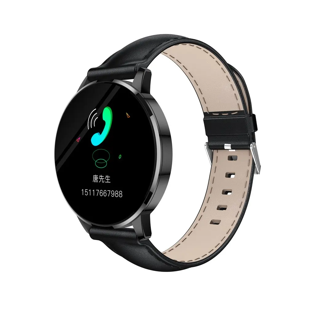 

W3 Smart Watch IP67 Waterproof Blood Pressure Blood Oxygen Heart Rate Monitor Smart Fitness Tracker Black Leather Strap 2019