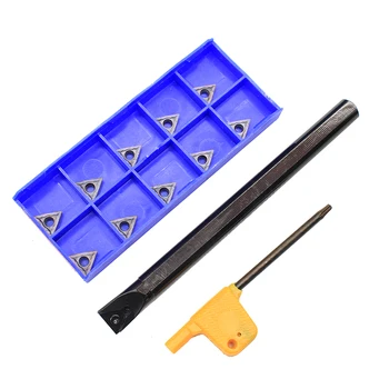 1PCS S10K STFCR11 + 10PCS TCMT110204 TCMT110205 HP1025 CNC Tool Carbide Insert Tool Holder Lathe Turning Blade 
1PCS S10K STFCR11 + 10PCS TCMT110204 TCMT110205 HP1025 CNC Tool Carbide Insert Tool Holder Lathe Turning Blade