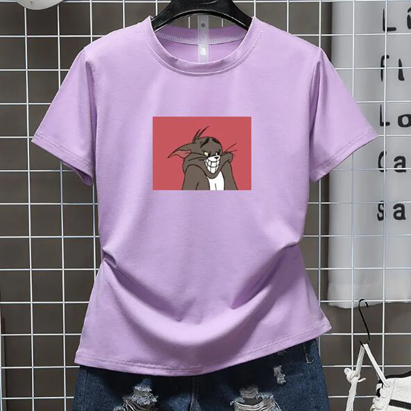 Cute Cartoon Print Woman T-shirt Spring Summer Short Sleeve O Neck Cotton Spandex Women Tops Tees Slim Fit Woman Tshirt
Cute Cartoon Print Woman T-shirt Spring Summer Short Sleeve O Neck Cotton Spandex Women Tops Tees Slim Fit Woman Tshirt