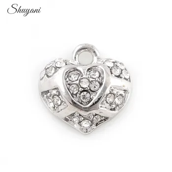 16*16mm Fashion Charms Pendant Silver/Gold Color Rhinestone Crystal Heart Charms DIY Metal Jewelry Handmade Craft
16*16mm Fashion Charms Pendant Silver/Gold Color Rhinestone Crystal Heart Charms DIY Metal Jewelry Handmade Craft