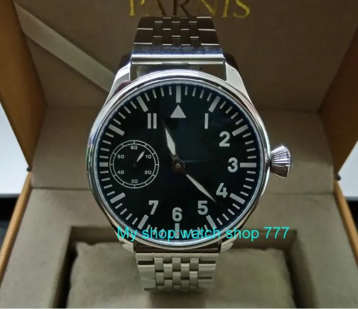 44mm PARNIS black dial Asian 6497 Gooseneck Mechanical Hand Wind movement Mechanical watch blue Luminous men's watch sdgd02
44mm PARNIS black dial Asian 6497 Gooseneck Mechanical Hand Wind movement Mechanical watch blue Luminous men's watch sdgd02