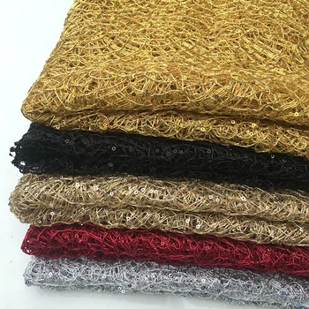 NEW gold/silver/black Hollow Sequin Silk thread Embroidered fabric for wedding dress cloth
NEW gold/silver/black Hollow Sequin Silk thread Embroidered fabric for wedding dress cloth