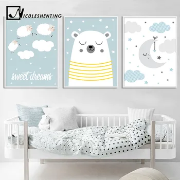 Nursery Wall Art Canvas Poster Blue Cartoon Moon Cloud Print Painting Simple Nordic Kids Decoration Picture Boys Bedroom Decor
Nursery Wall Art Canvas Poster Blue Cartoon Moon Cloud Print Painting Simple Nordic Kids Decoration Picture Boys Bedroom Decor