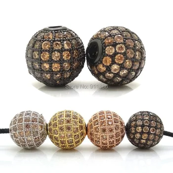 6 8 10 12mm Black Silver Gold Color Pave champagne Cubic Zircon Setting Round Beads For Bracelet DIY Macrame Jewelry Beads
6 8 10 12mm Black Silver Gold Color Pave champagne Cubic Zircon Setting Round Beads For Bracelet DIY Macrame Jewelry Beads
