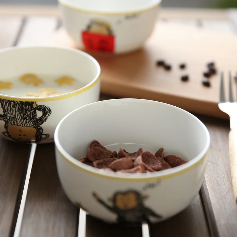 Hand-Painted Cartoon Naughty Monkey bone china bowls ceramic tableware 4.3 Inch small soup noodle salad bowls children rice bowl
Hand-Painted Cartoon Naughty Monkey bone china bowls ceramic tableware 4.3 Inch small soup noodle salad bowls children rice bowl