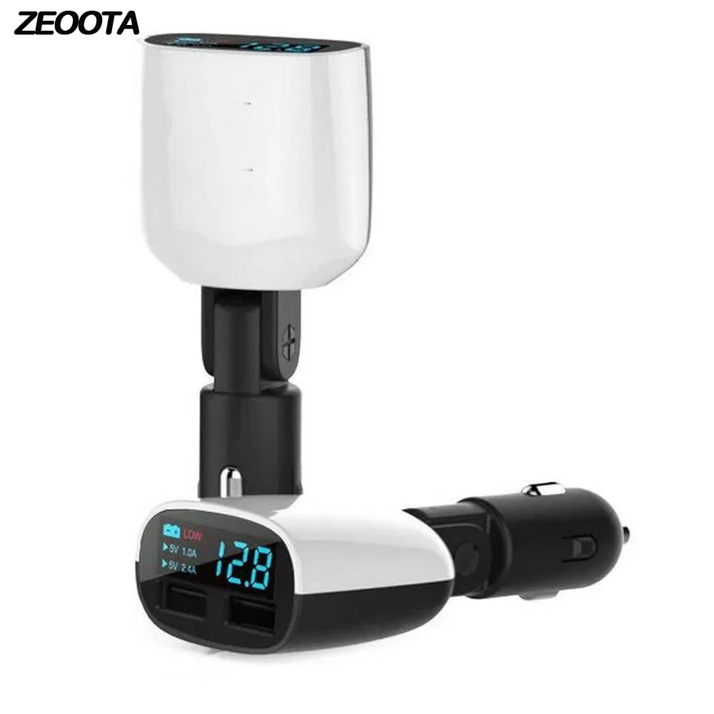 Автомобиль Зарядное устройство 12 V-24 V Quick Charge 3 0 2-Порты и разъёмы 24 W 5 QC Dual USB