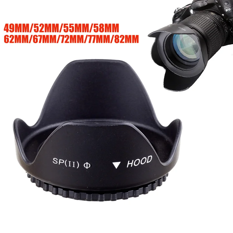 Universal Lens Hood 49mm 52mm 58mm 55mm 62mm 67mm 72mm 77mm 82mm Screw-in Tulip Petal Flower Filter Thread Camera Lente Protect
Universal Lens Hood 49mm 52mm 58mm 55mm 62mm 67mm 72mm 77mm 82mm Screw-in Tulip Petal Flower Filter Thread Camera Lente Protect
