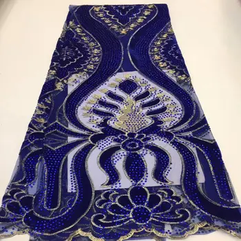 Latest Blue African Net Lace Fabric With Diamond Tulle Embroidered 2019 High Quality French Mesh Lace Fabrics 5Yards/Lot A2077
Latest Blue African Net Lace Fabric With Diamond Tulle Embroidered 2019 High Quality French Mesh Lace Fabrics 5Yards/Lot A2077