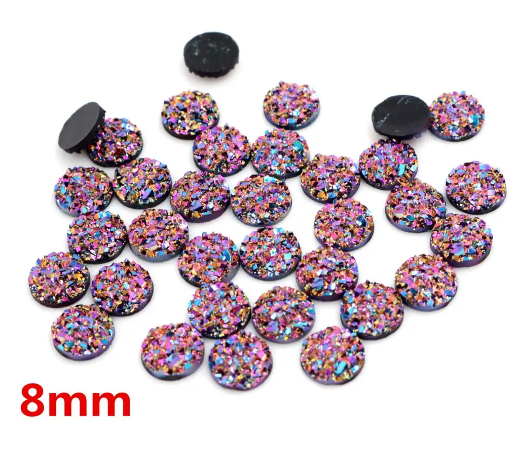 New Fashion 8mm 40pcs Dream Aurora AB Colors Natural ore Flat back Resin Cabochons For Bracelet Earrings accessories-O6-30
New Fashion 8mm 40pcs Dream Aurora AB Colors Natural ore Flat back Resin Cabochons For Bracelet Earrings accessories-O6-30
